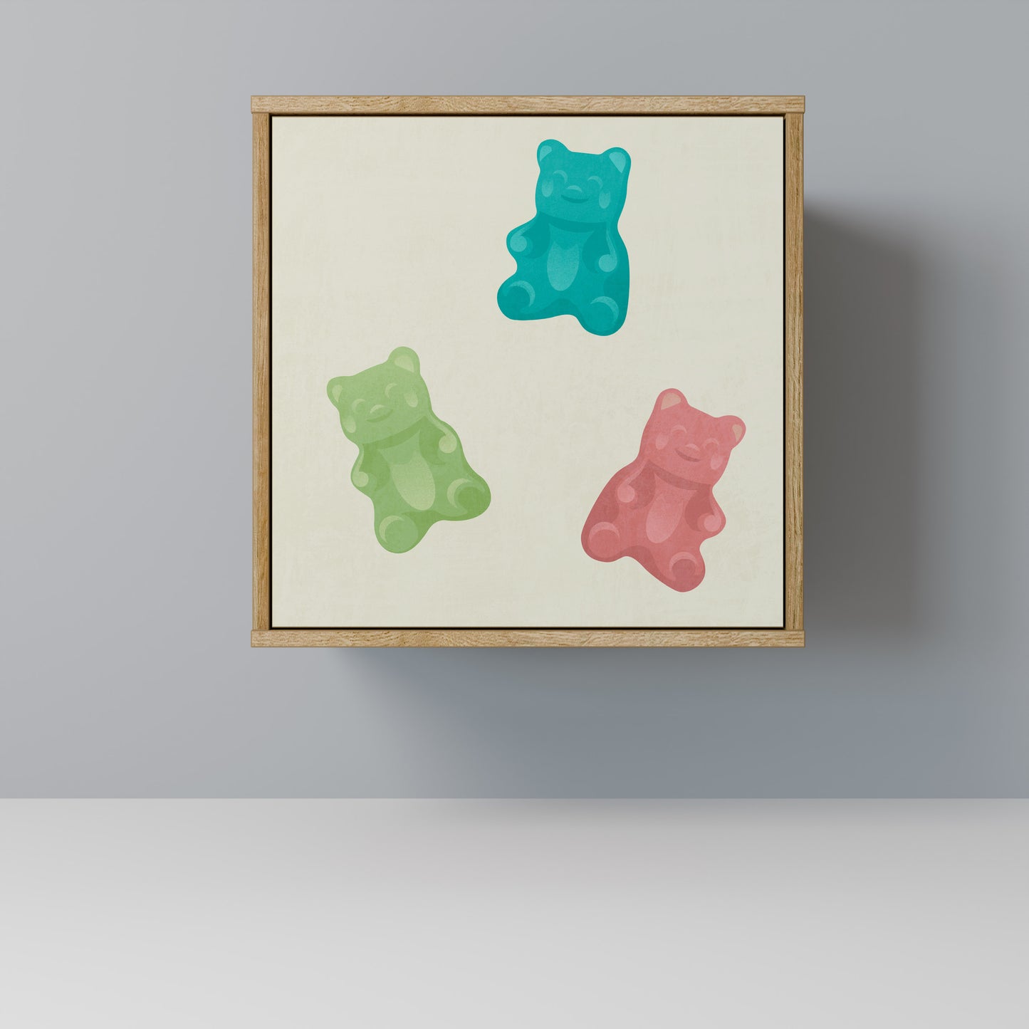 Credenza GUMMY BEARS a 1 anta effetto rovere
