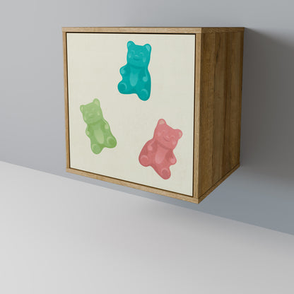 Credenza GUMMY BEARS a 1 anta effetto rovere