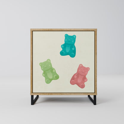 Credenza GUMMY BEARS a 1 anta effetto rovere