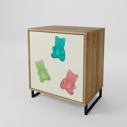 Credenza GUMMY BEARS a 1 anta effetto rovere