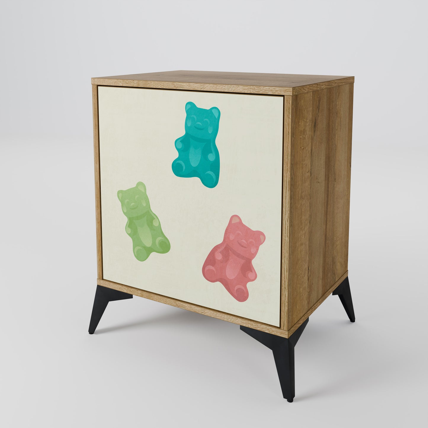 Credenza GUMMY BEARS a 1 anta effetto rovere