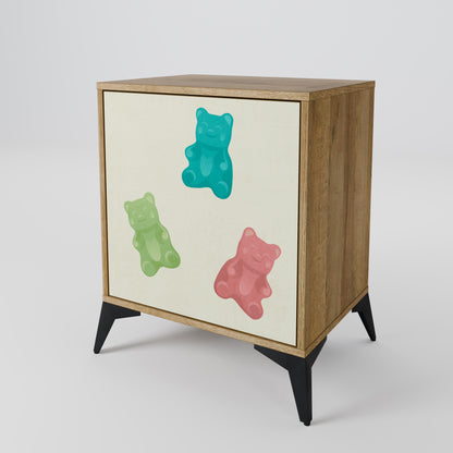 Credenza GUMMY BEARS a 1 anta effetto rovere