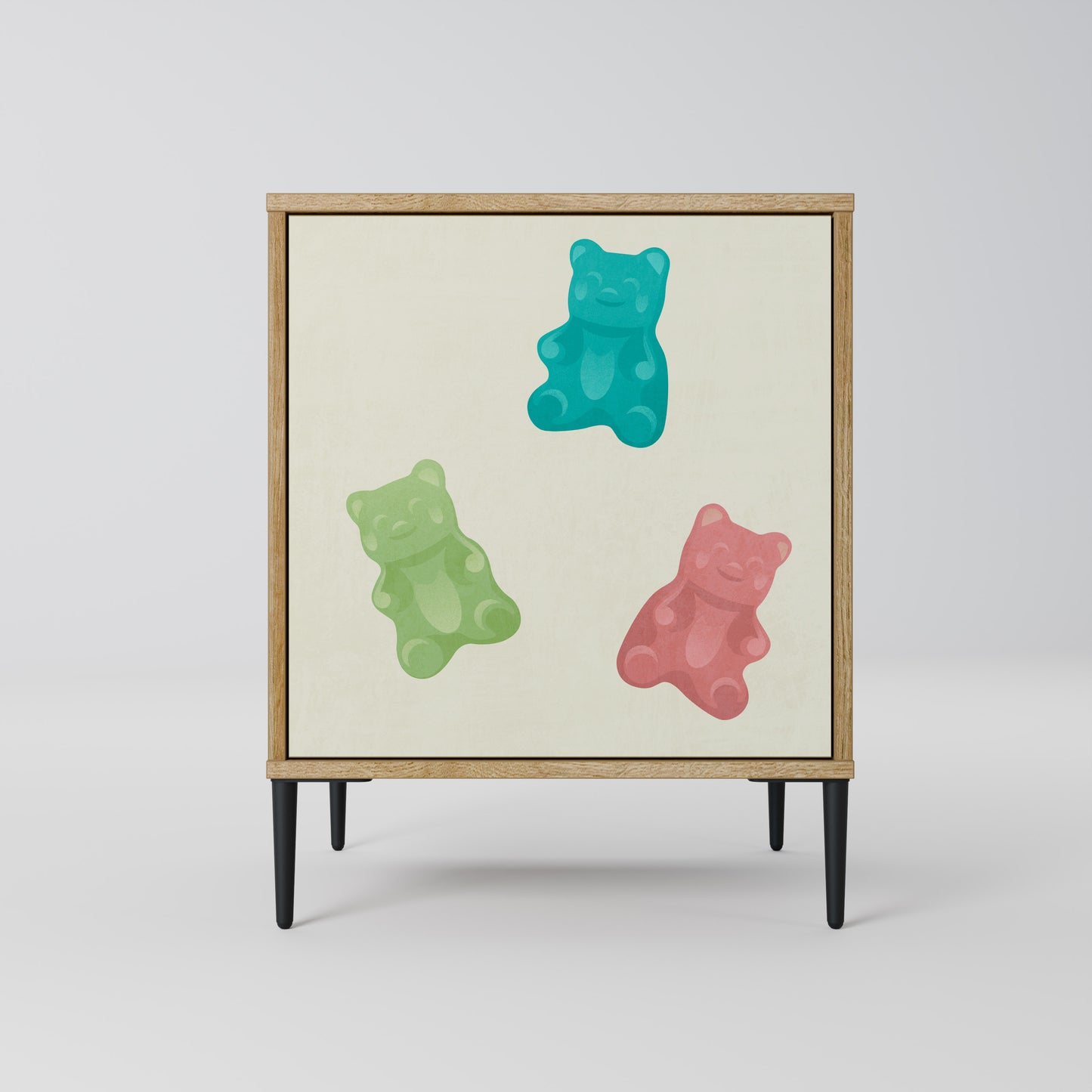 Credenza GUMMY BEARS a 1 anta effetto rovere