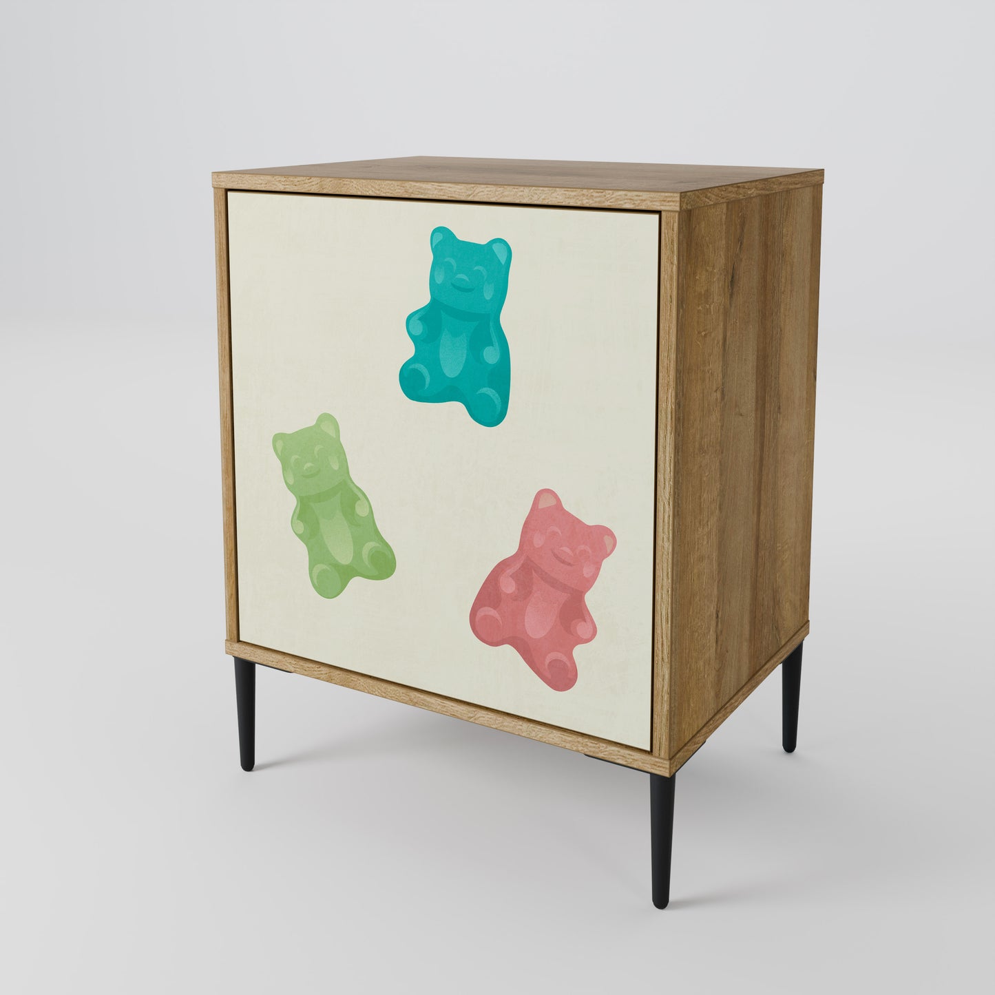 Credenza GUMMY BEARS a 1 anta effetto rovere
