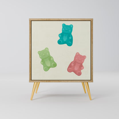 Credenza GUMMY BEARS a 1 anta effetto rovere