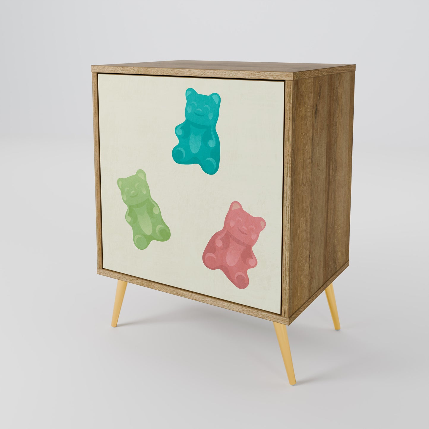 Credenza GUMMY BEARS a 1 anta effetto rovere