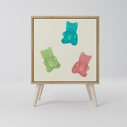 Credenza GUMMY BEARS a 1 anta effetto rovere