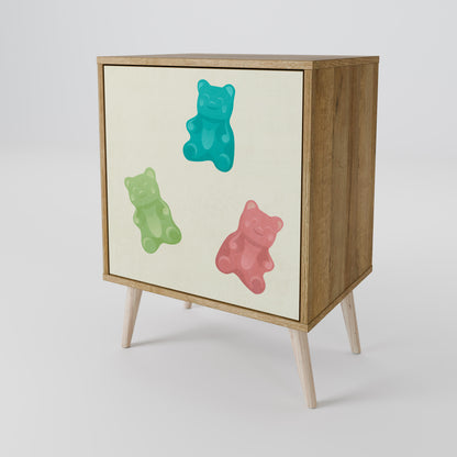 Credenza GUMMY BEARS a 1 anta effetto rovere