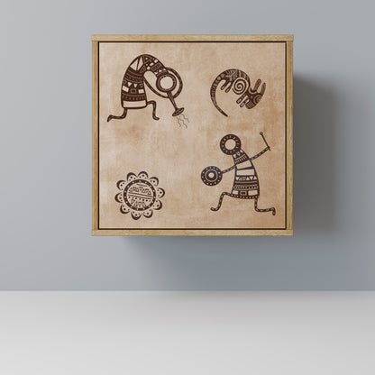 Credenza a 1 anta in stile africano effetto rovere