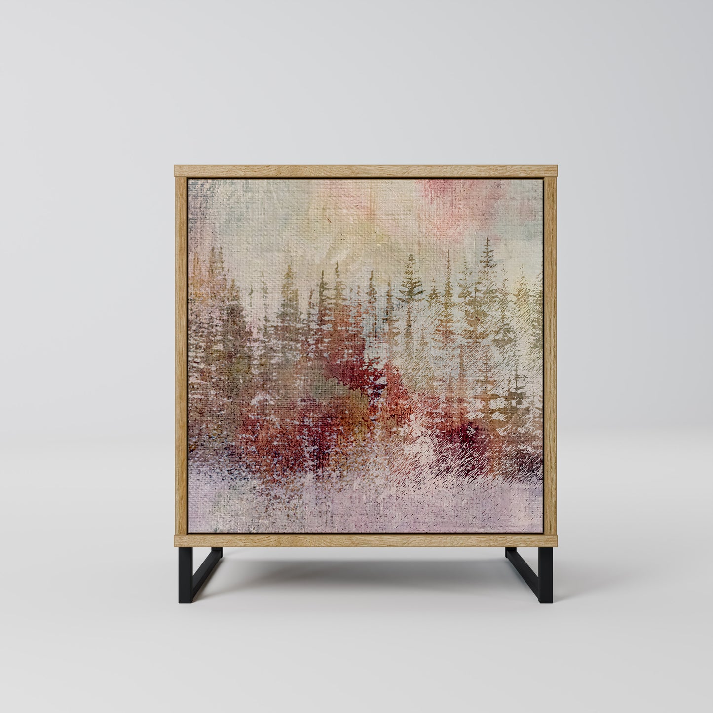 VEILED SUMMIT 1-Door Sideboard in Oak Effect