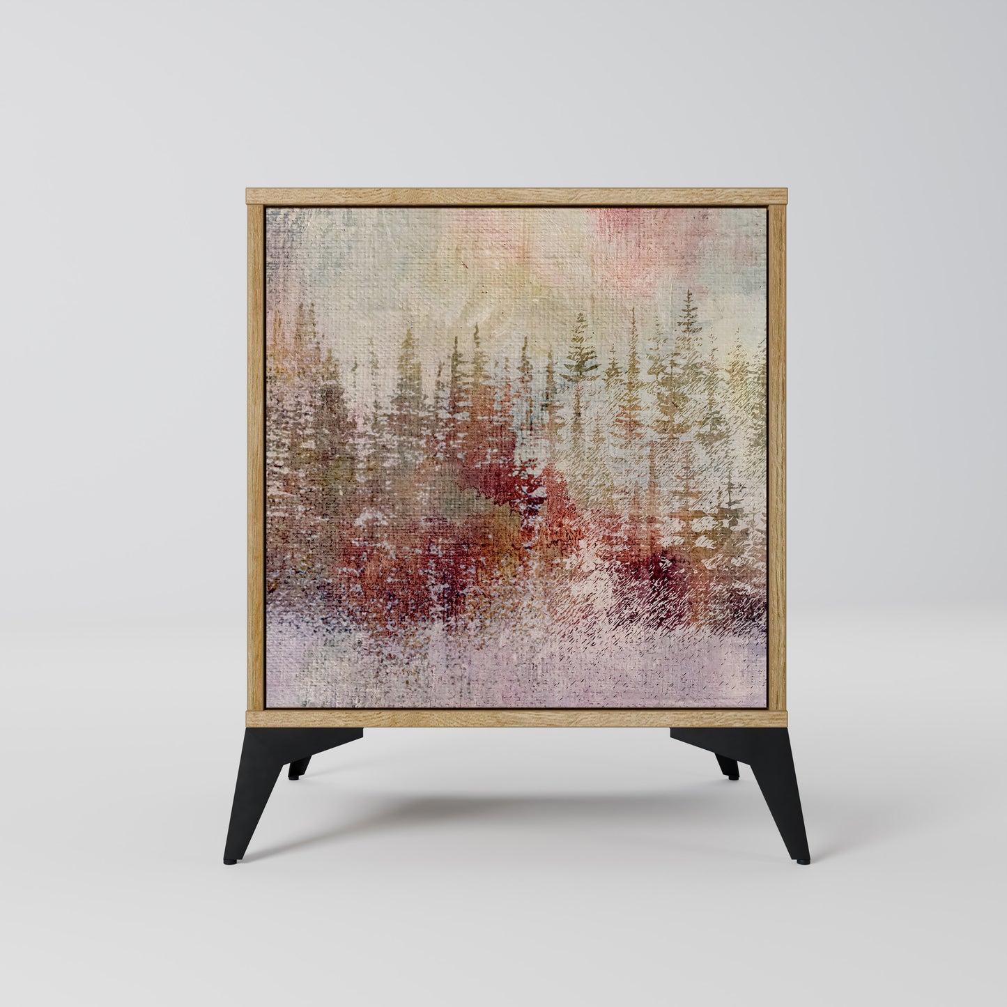 VEILED SUMMIT 1-Door Sideboard in Oak Effect