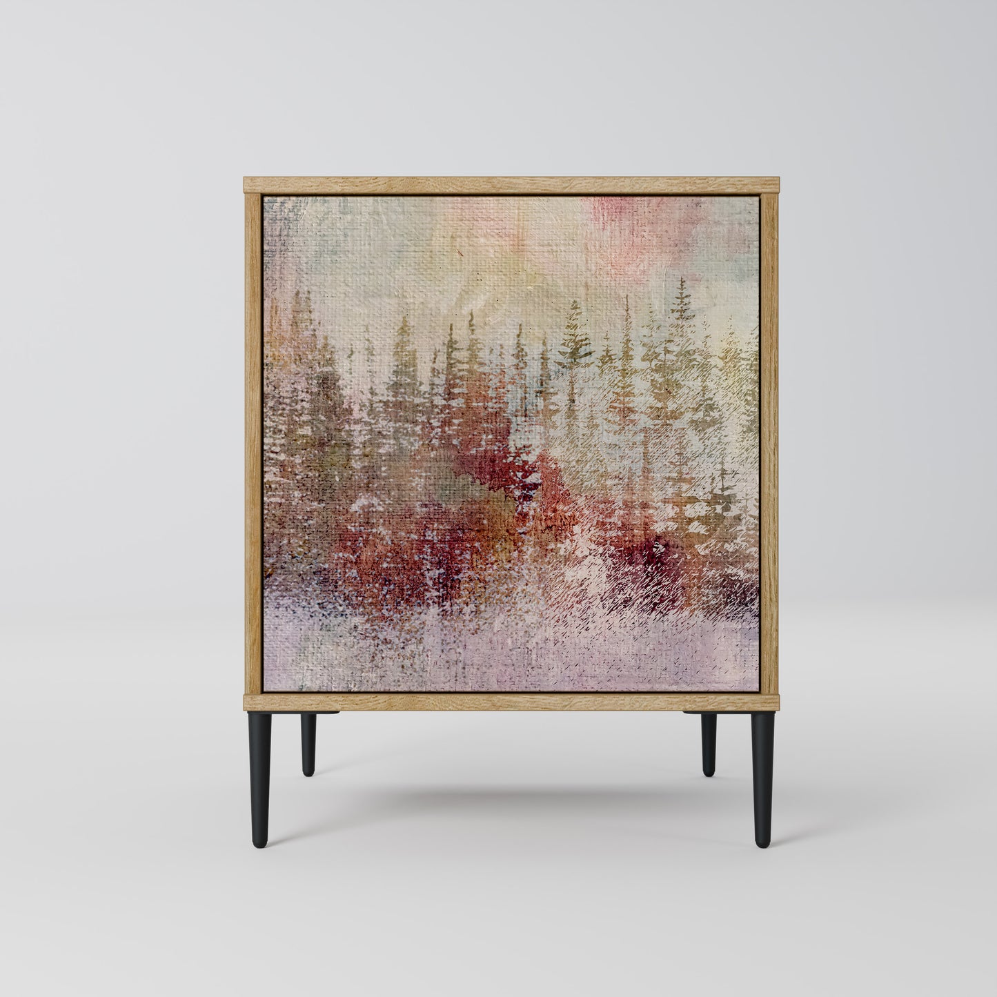 VEILED SUMMIT 1-Door Sideboard in Oak Effect