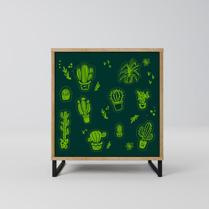 Credenza DESERT GREEN a 1 anta effetto rovere