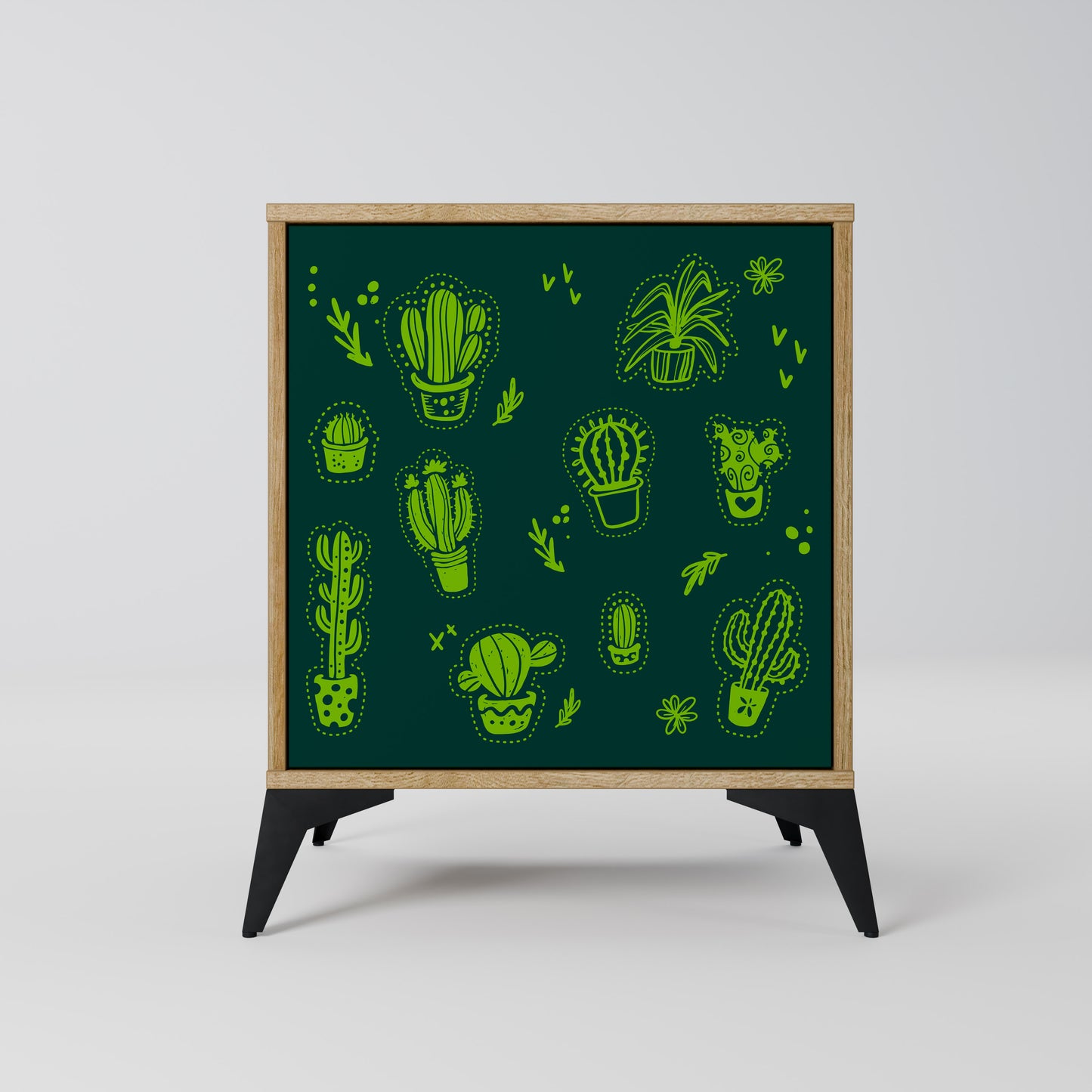 Credenza DESERT GREEN a 1 anta effetto rovere