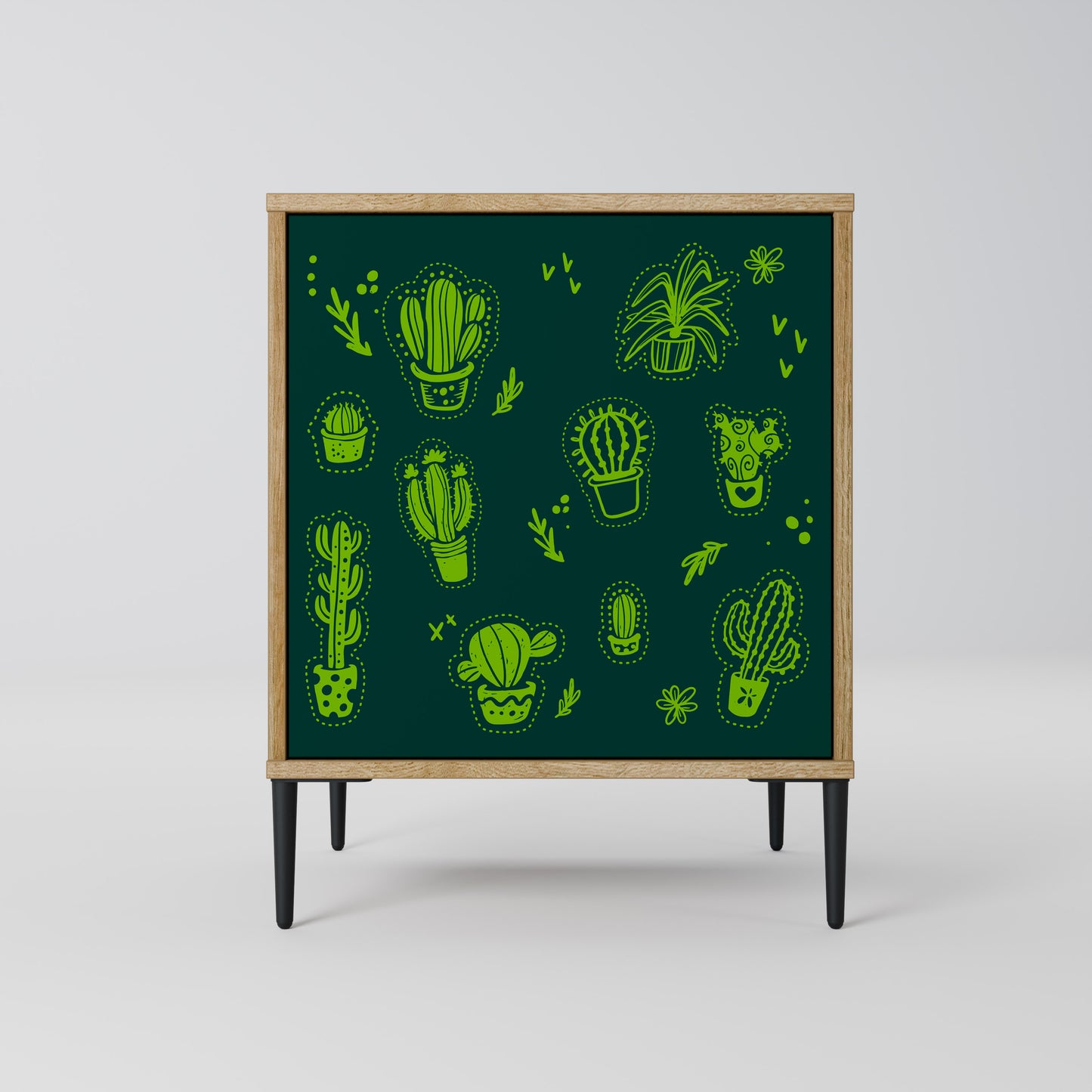 Credenza DESERT GREEN a 1 anta effetto rovere