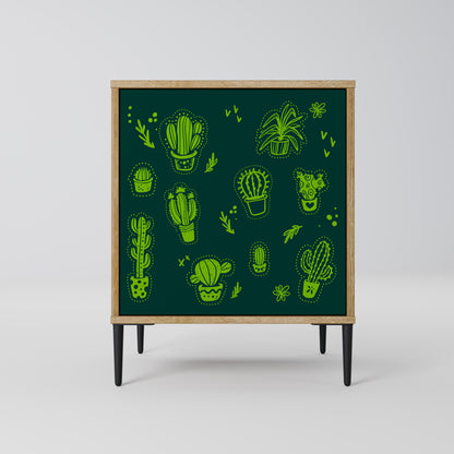 Credenza DESERT GREEN a 1 anta effetto rovere