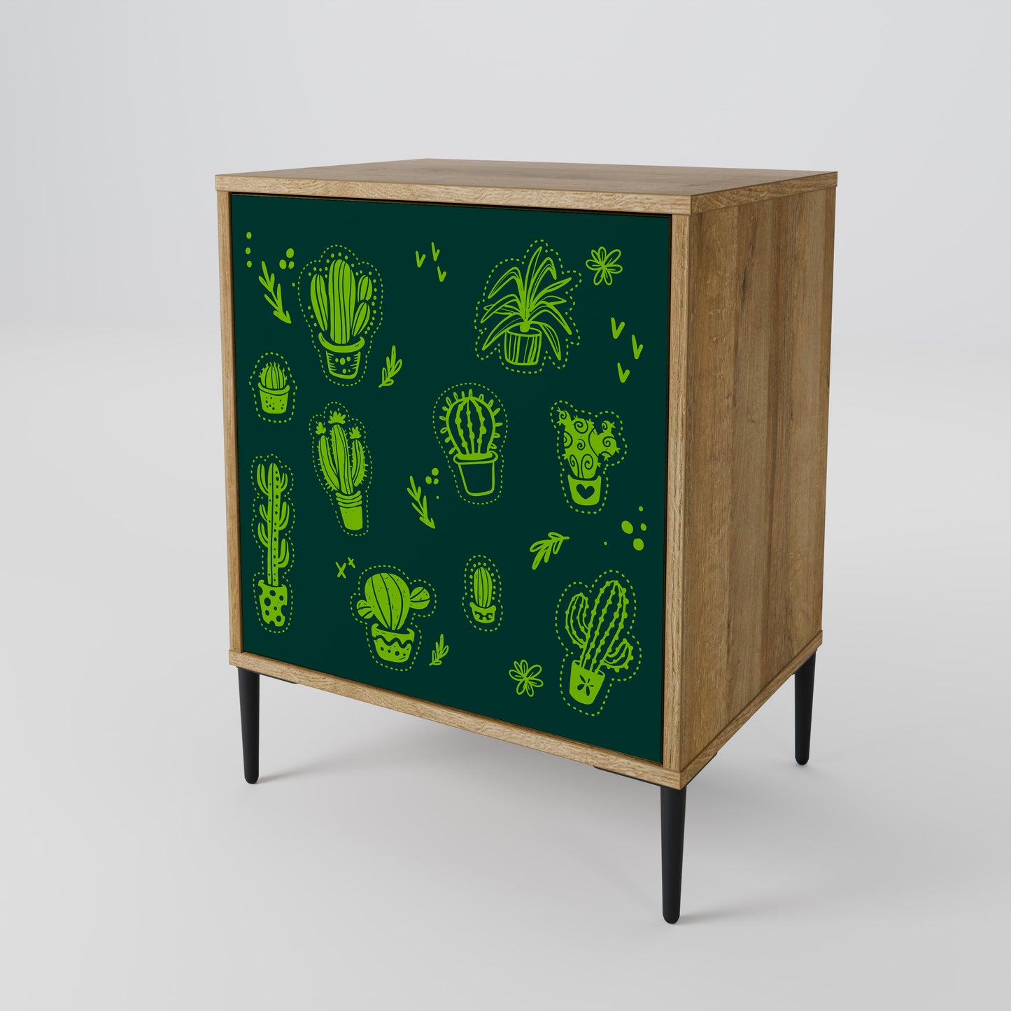 Credenza DESERT GREEN a 1 anta effetto rovere
