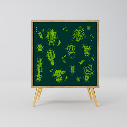 Credenza DESERT GREEN a 1 anta effetto rovere