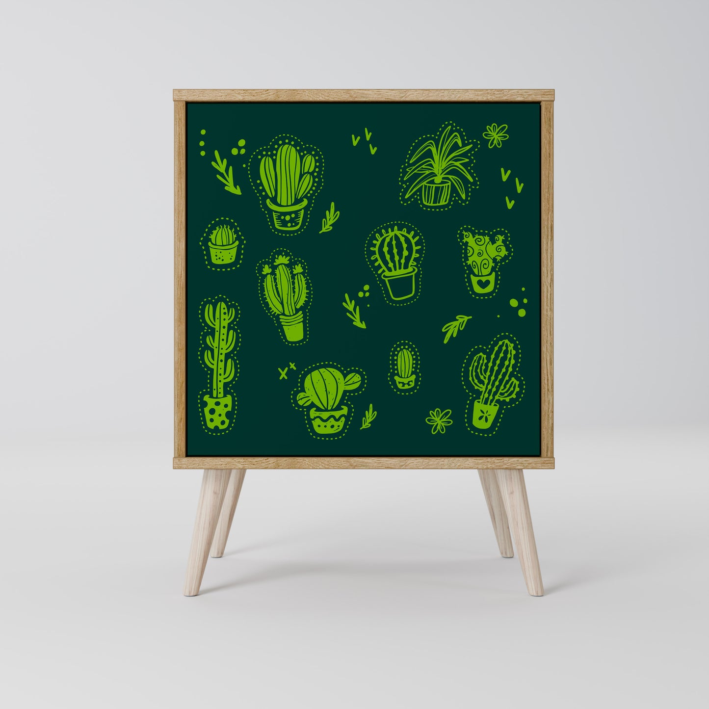 Credenza DESERT GREEN a 1 anta effetto rovere