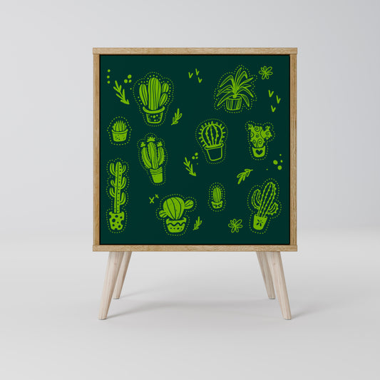 Credenza DESERT GREEN a 1 anta effetto rovere