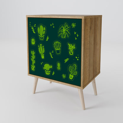 Credenza DESERT GREEN a 1 anta effetto rovere
