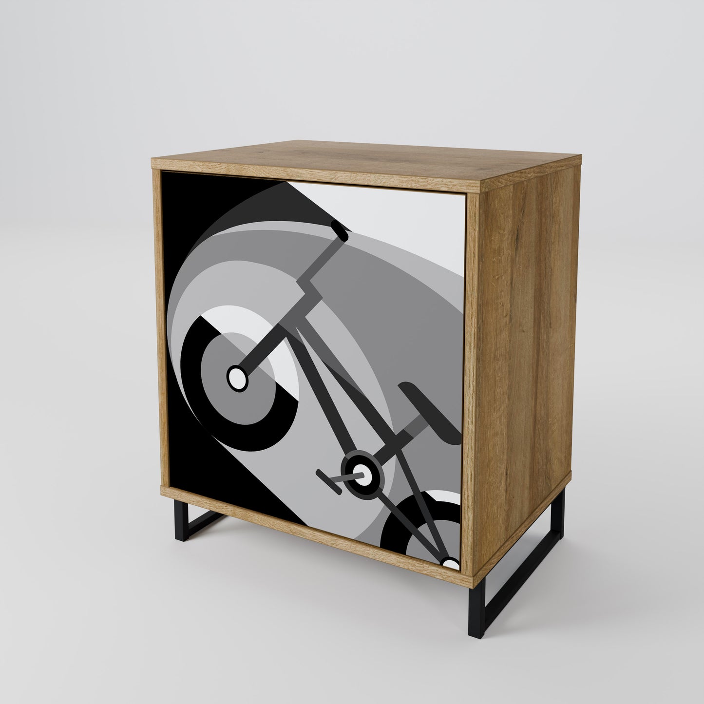 BIKE ENERGY 1-Door Sideboard in Oak Effect