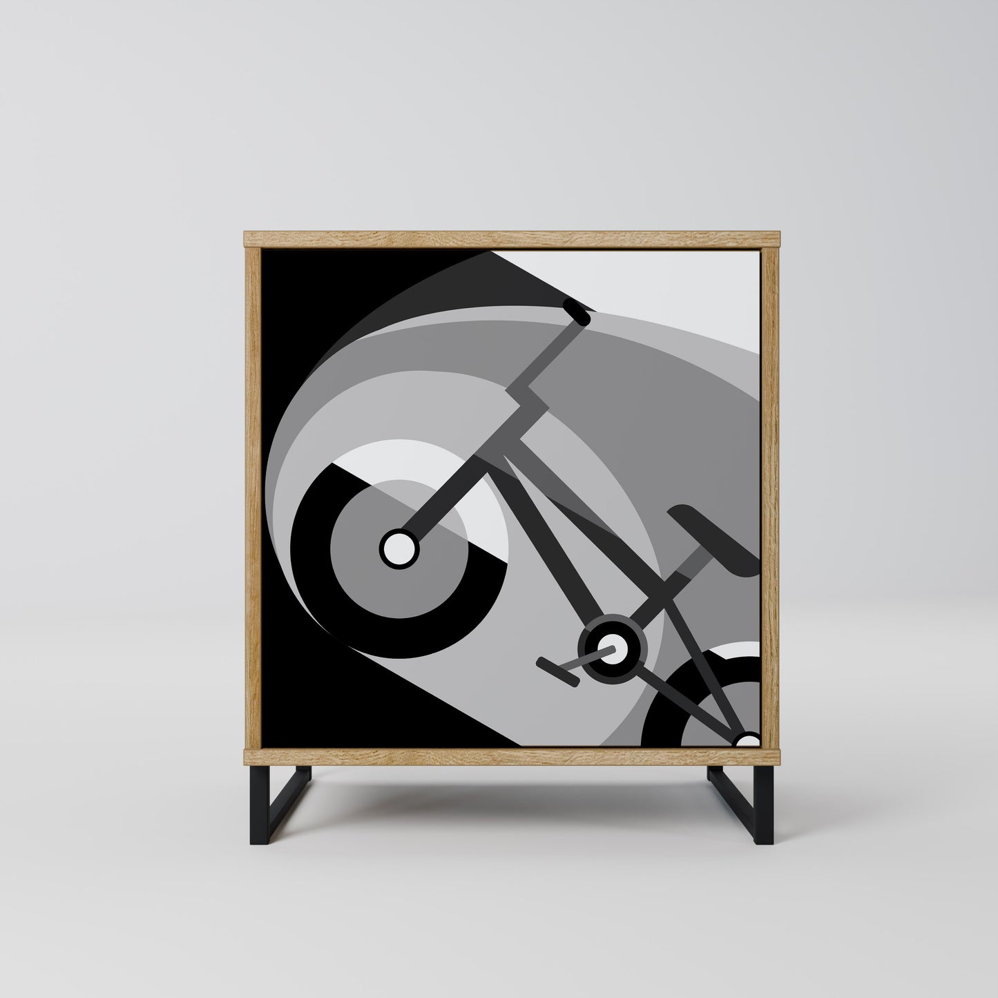 BIKE ENERGY 1-Door Sideboard in Oak Effect