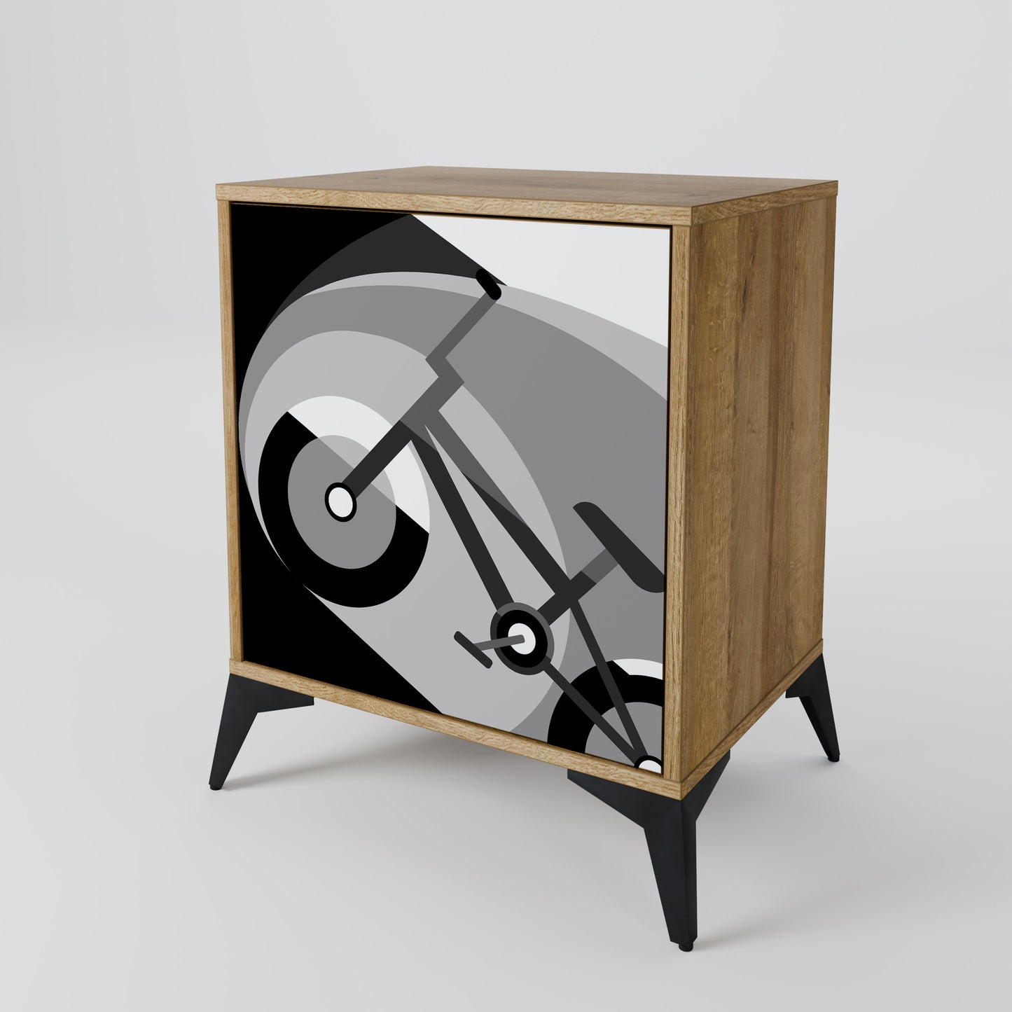 BIKE ENERGY 1-Door Sideboard in Oak Effect