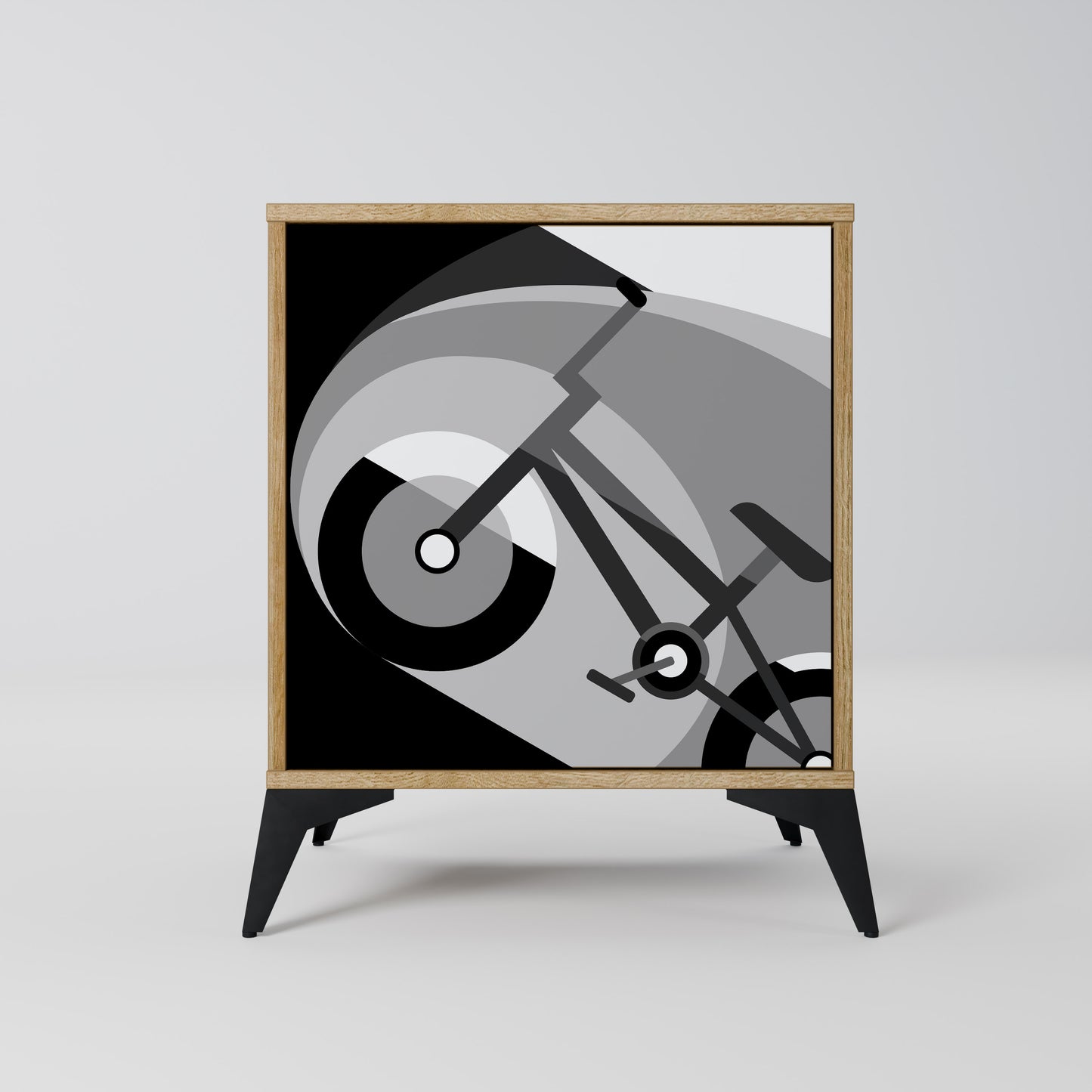 BIKE ENERGY 1-Door Sideboard in Oak Effect