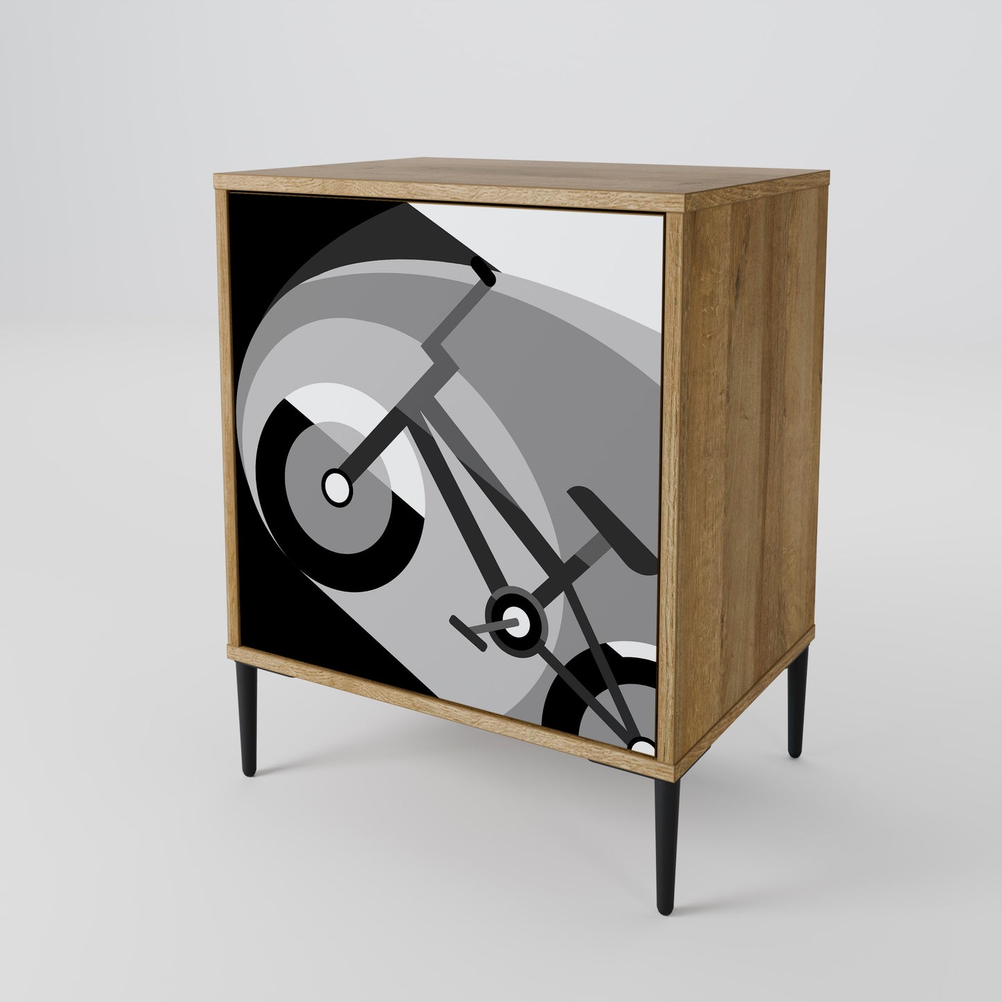 BIKE ENERGY 1-Door Sideboard in Oak Effect