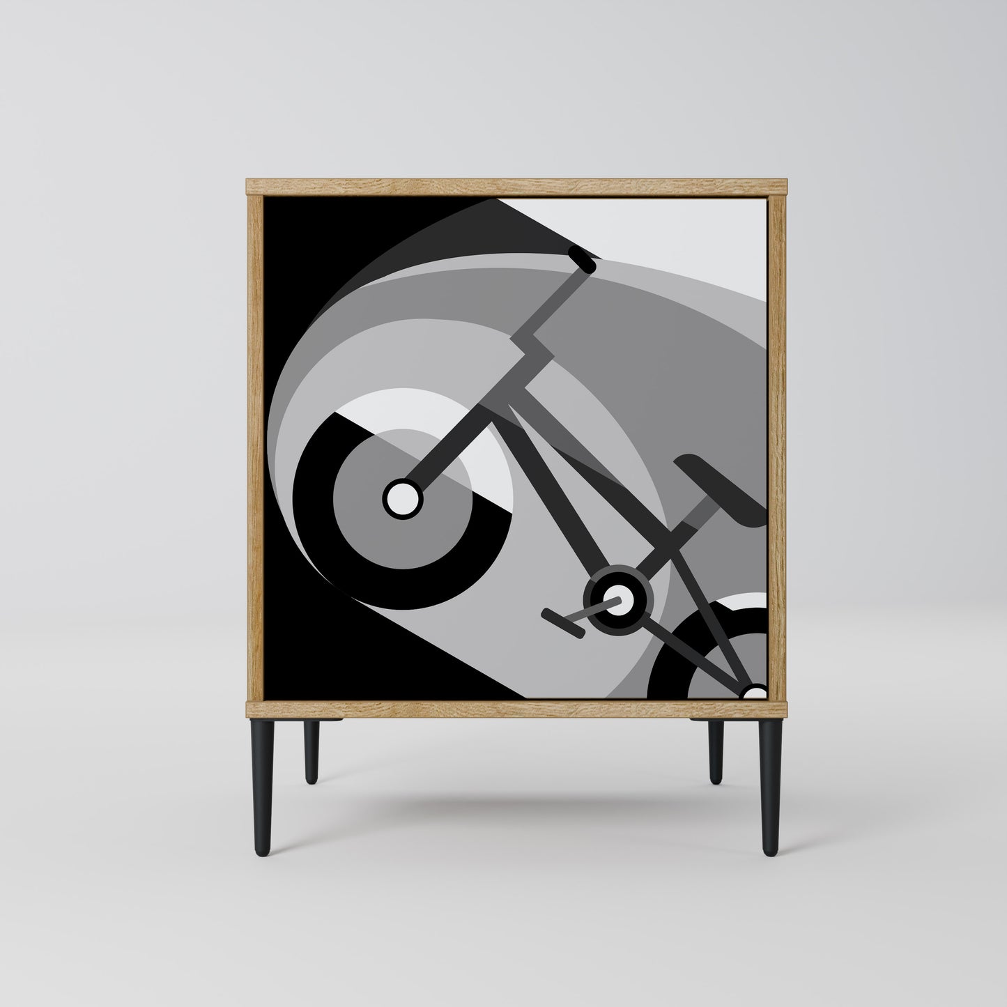 BIKE ENERGY 1-Door Sideboard in Oak Effect