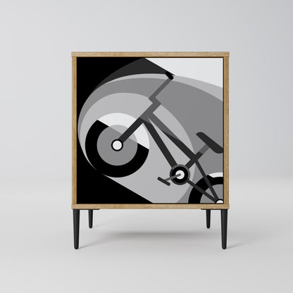 BIKE ENERGY 1-Door Sideboard in Oak Effect