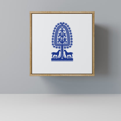 POLISH FOLK ART 1-Door Sideboard in Oak Effect