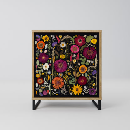 MIDNIGHT GARDEN Madia a 1 anta effetto rovere