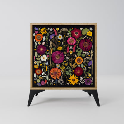 MIDNIGHT GARDEN Madia a 1 anta effetto rovere