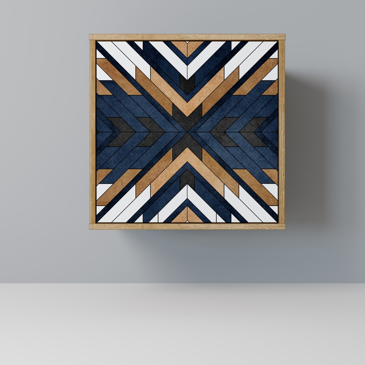 Credenza ARTFUL GEOMETRY a 1 anta effetto rovere