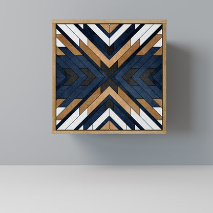 Credenza ARTFUL GEOMETRY a 1 anta effetto rovere