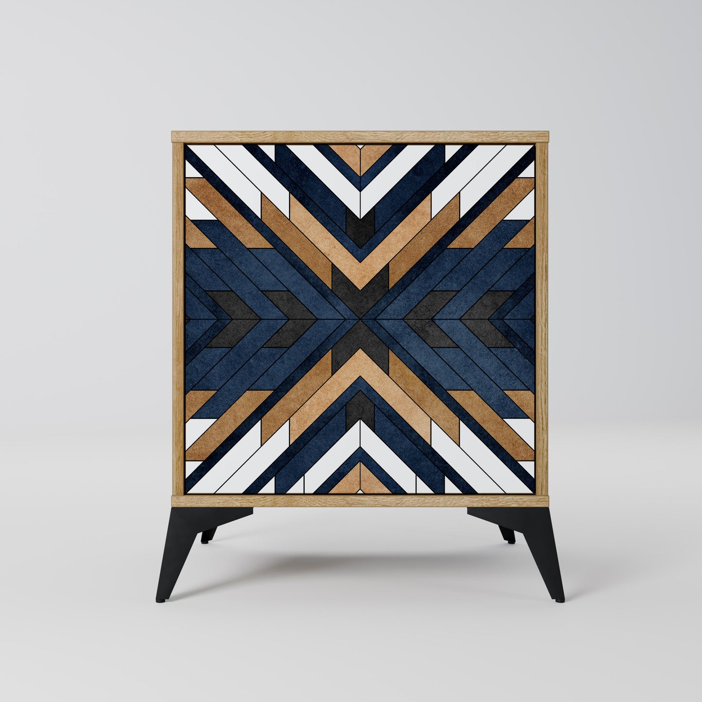 Credenza ARTFUL GEOMETRY a 1 anta effetto rovere