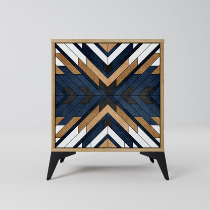 Credenza ARTFUL GEOMETRY a 1 anta effetto rovere