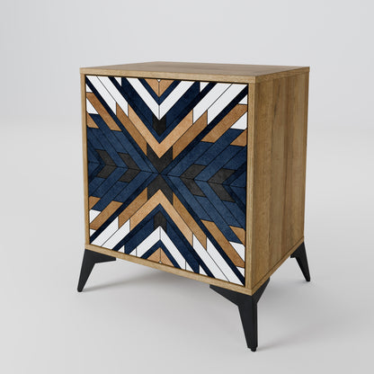 Credenza ARTFUL GEOMETRY a 1 anta effetto rovere