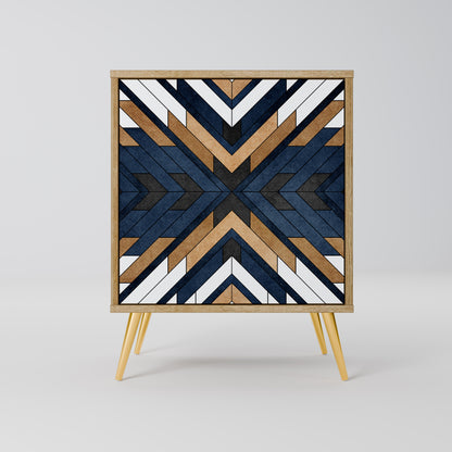 Credenza ARTFUL GEOMETRY a 1 anta effetto rovere