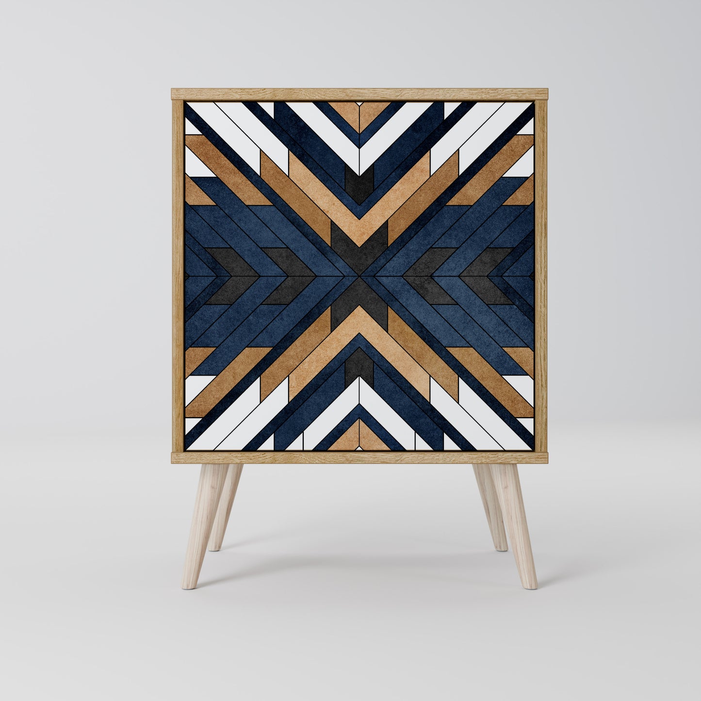 Credenza ARTFUL GEOMETRY a 1 anta effetto rovere