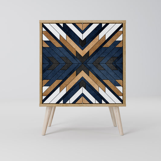 Credenza ARTFUL GEOMETRY a 1 anta effetto rovere