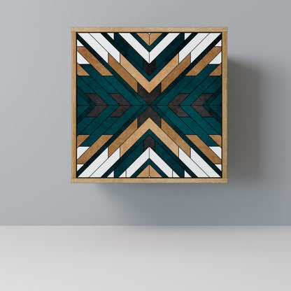 Credenza ARTISTIC GEOMETRY a 1 anta effetto rovere