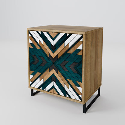 Credenza ARTISTIC GEOMETRY a 1 anta effetto rovere