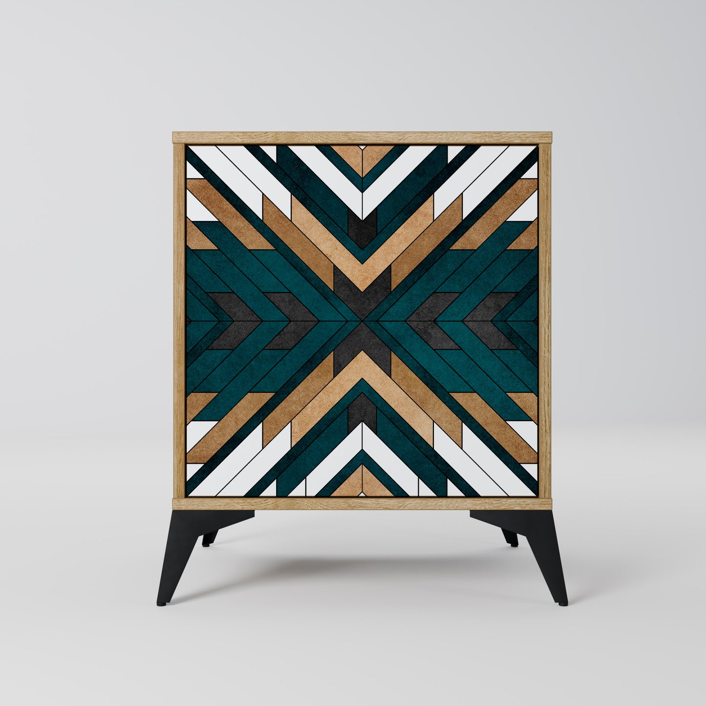 Credenza ARTISTIC GEOMETRY a 1 anta effetto rovere