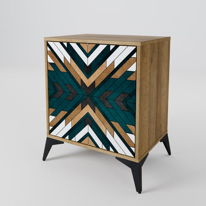 Credenza ARTISTIC GEOMETRY a 1 anta effetto rovere