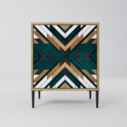 Credenza ARTISTIC GEOMETRY a 1 anta effetto rovere
