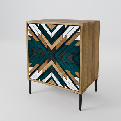 Credenza ARTISTIC GEOMETRY a 1 anta effetto rovere