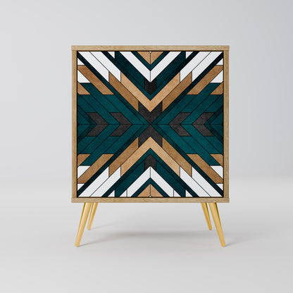 Credenza ARTISTIC GEOMETRY a 1 anta effetto rovere